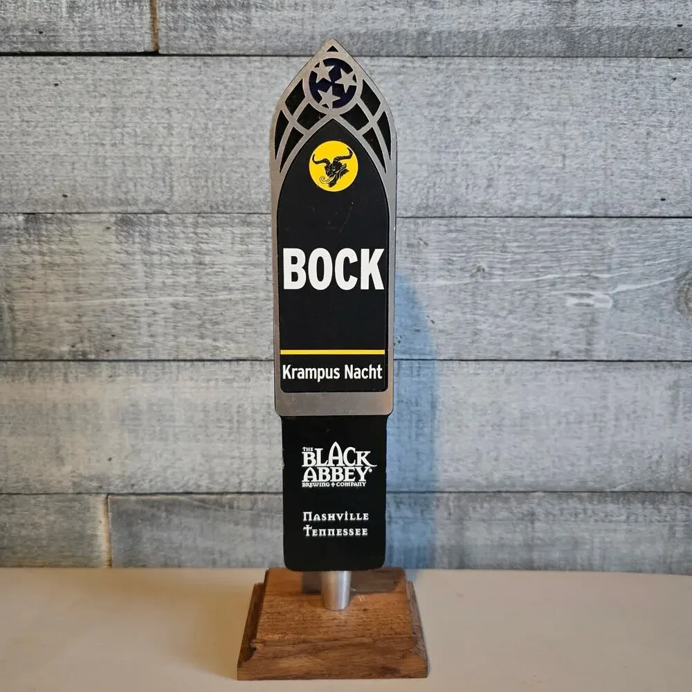 Black Abbey Brewing‎ Beer Tap Handle Double Sided Bock Krampus Nacht Pub Ale